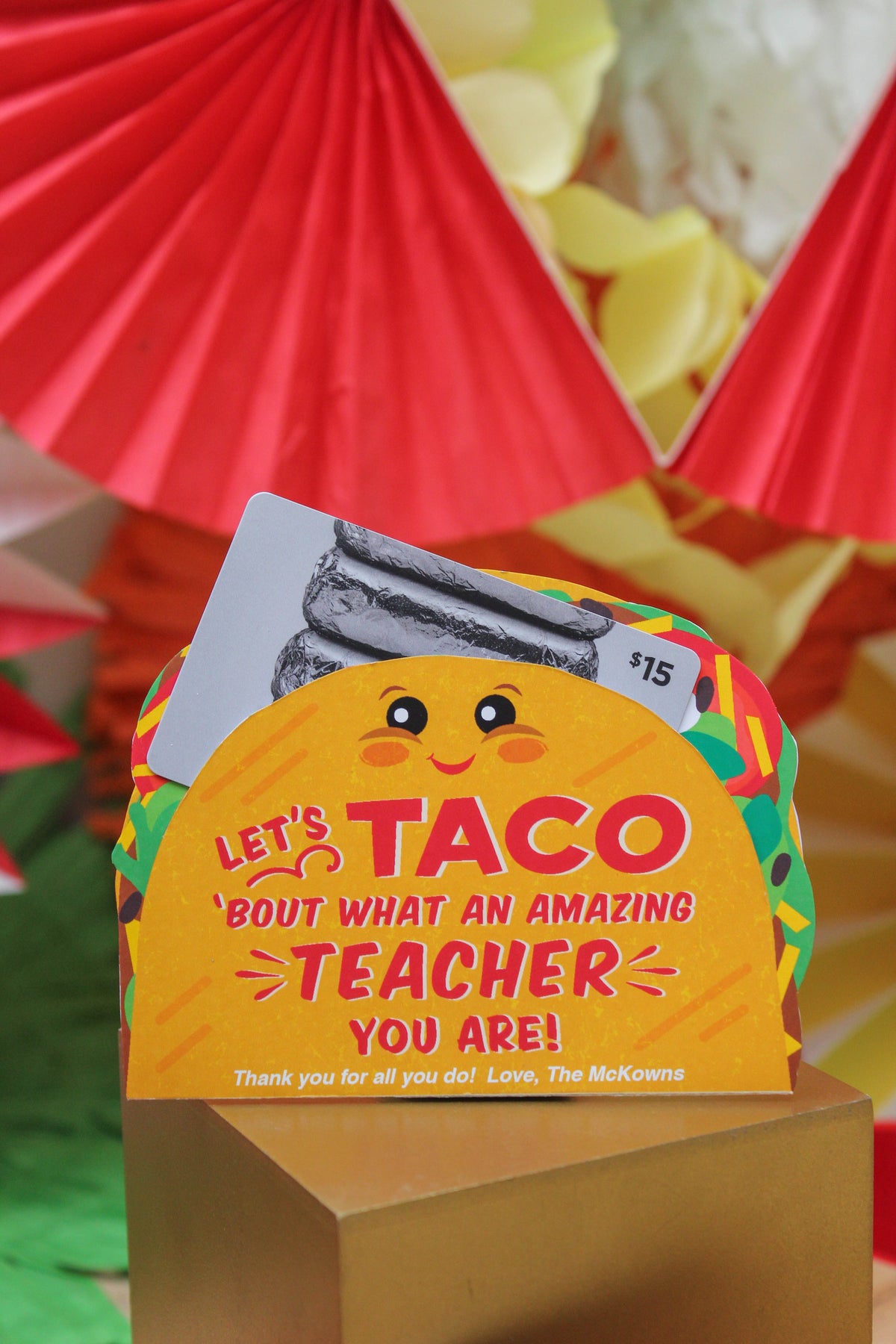 Taco and Burrito Teacher Gift Card Holders