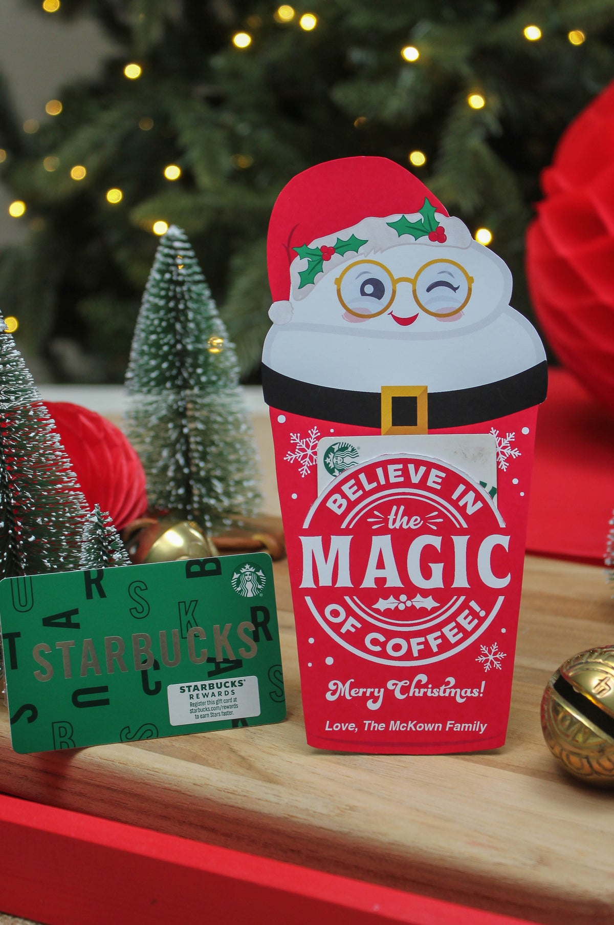 Santa Coffee Gift Card Holder