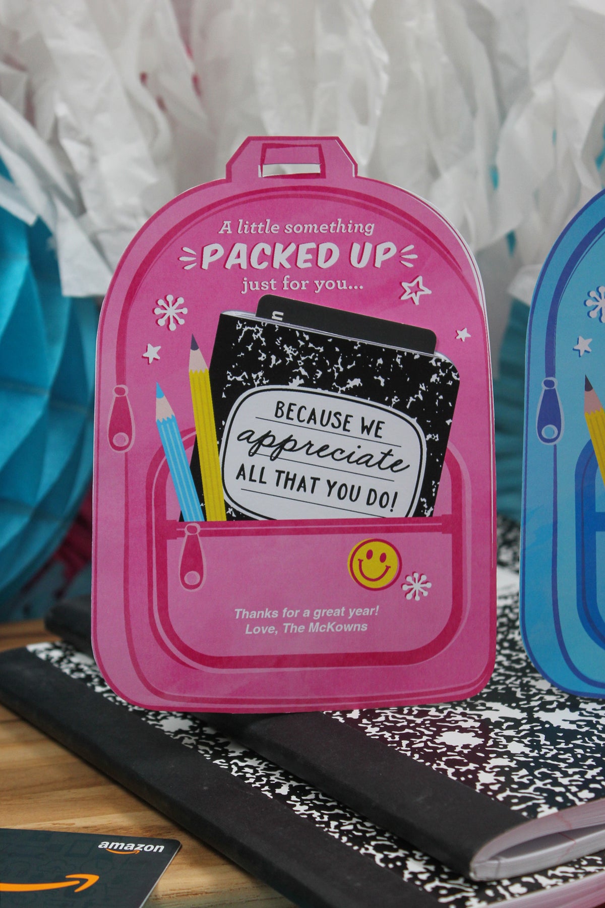 Teacher Appreciation Backpack Gift Card Holder