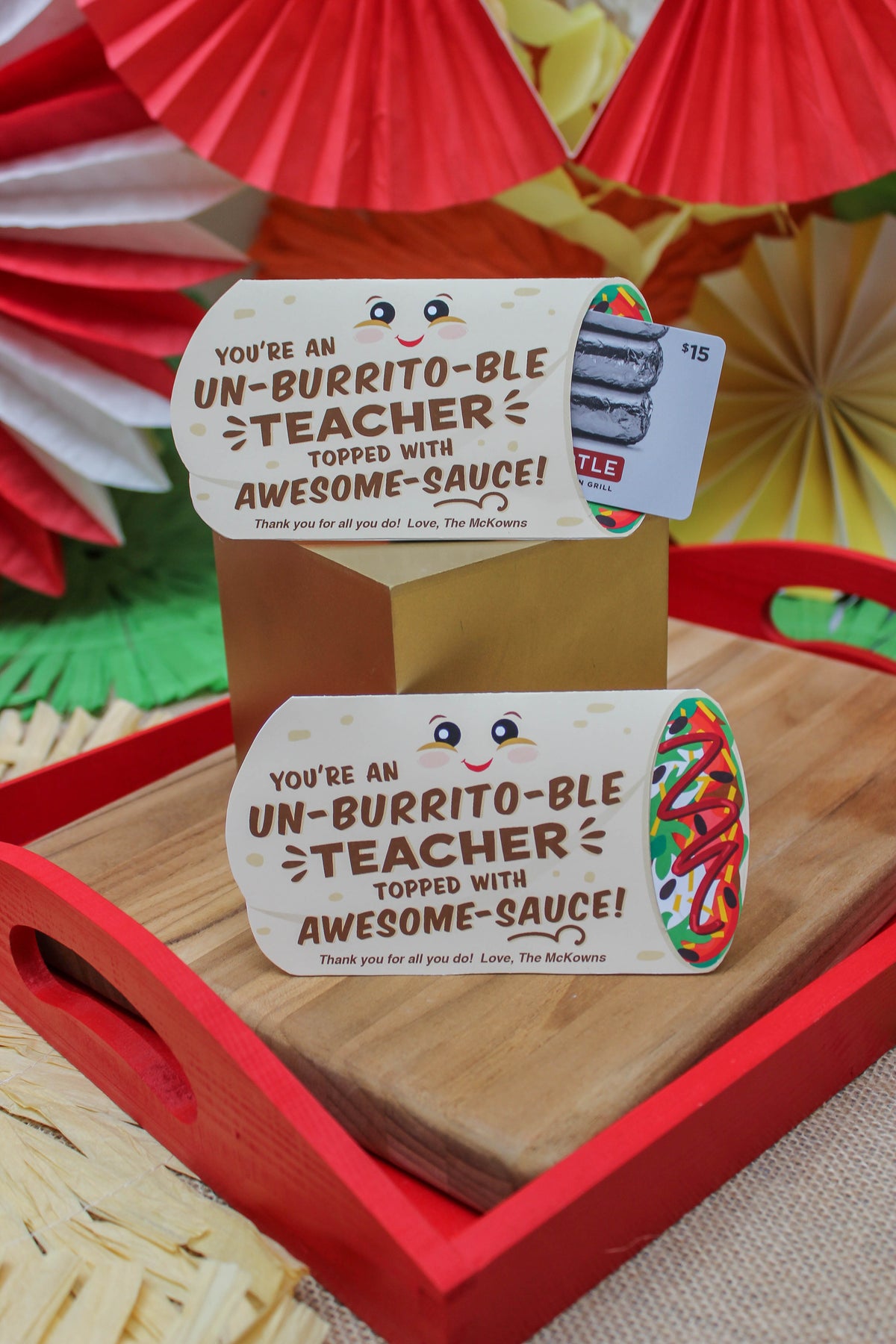 Taco and Burrito Teacher Gift Card Holders