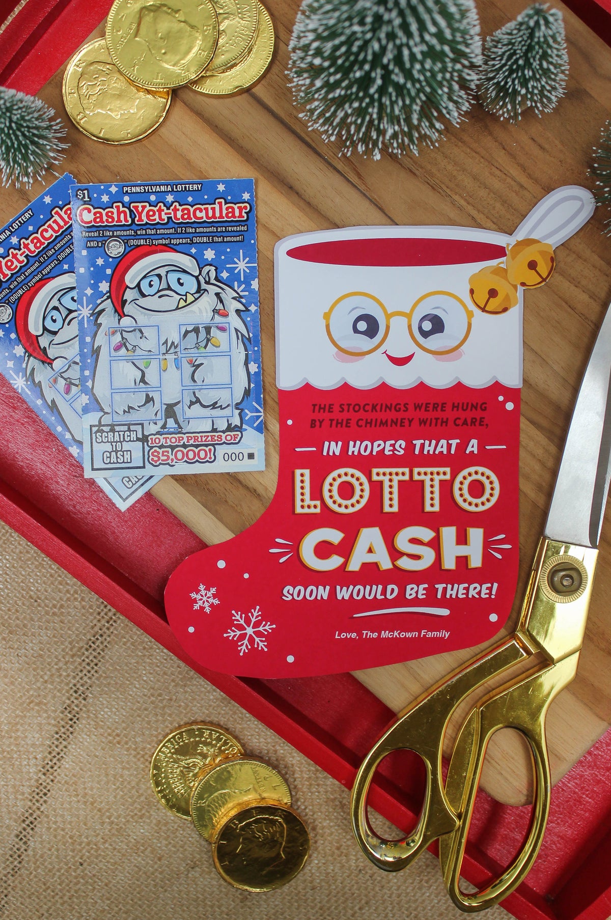 Lottery Ticket Christmas Stocking