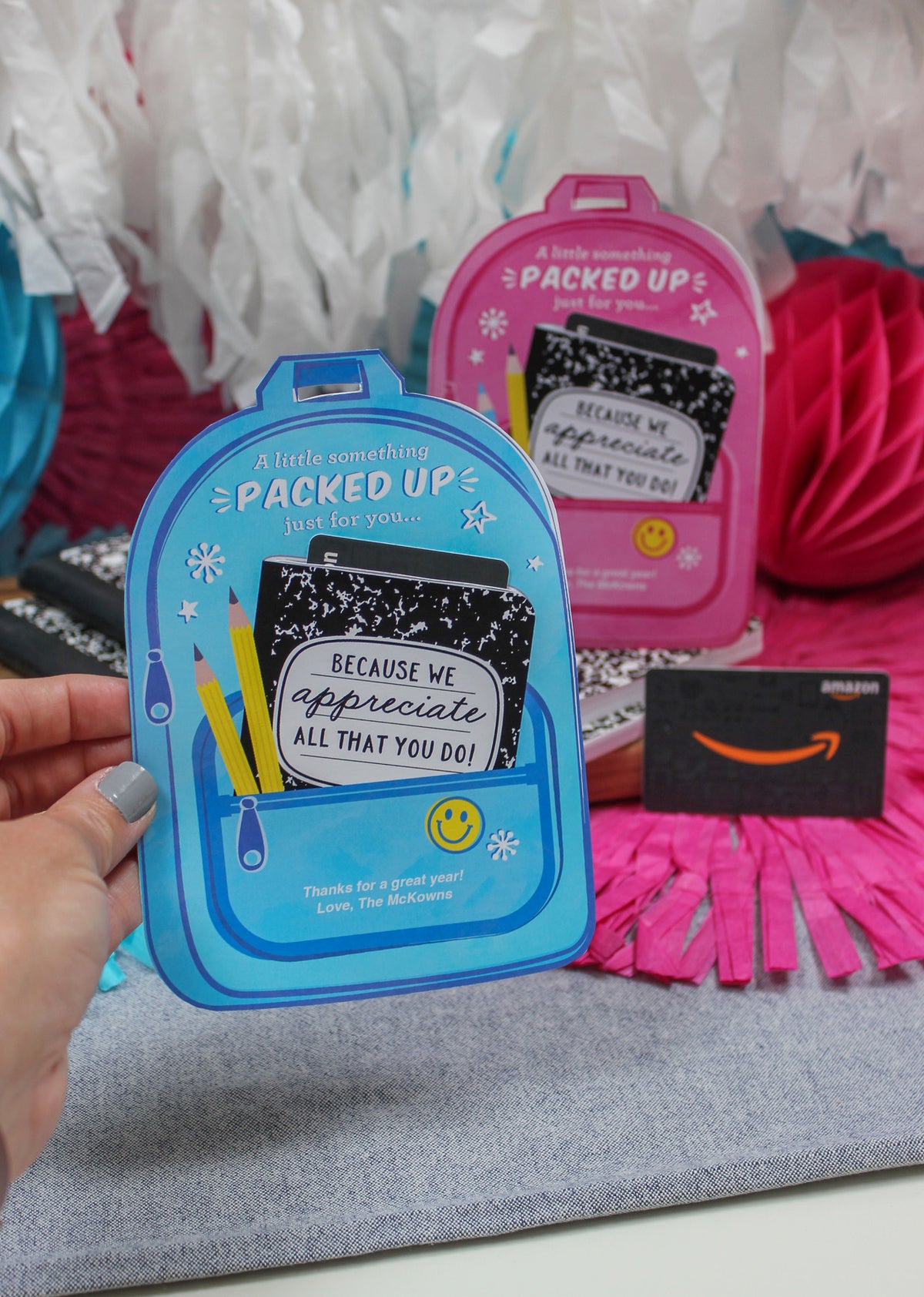 Teacher Appreciation Backpack Gift Card Holder