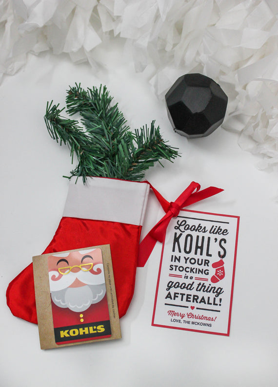 “Kohl's in your Stocking” Christmas Gift Card Tag