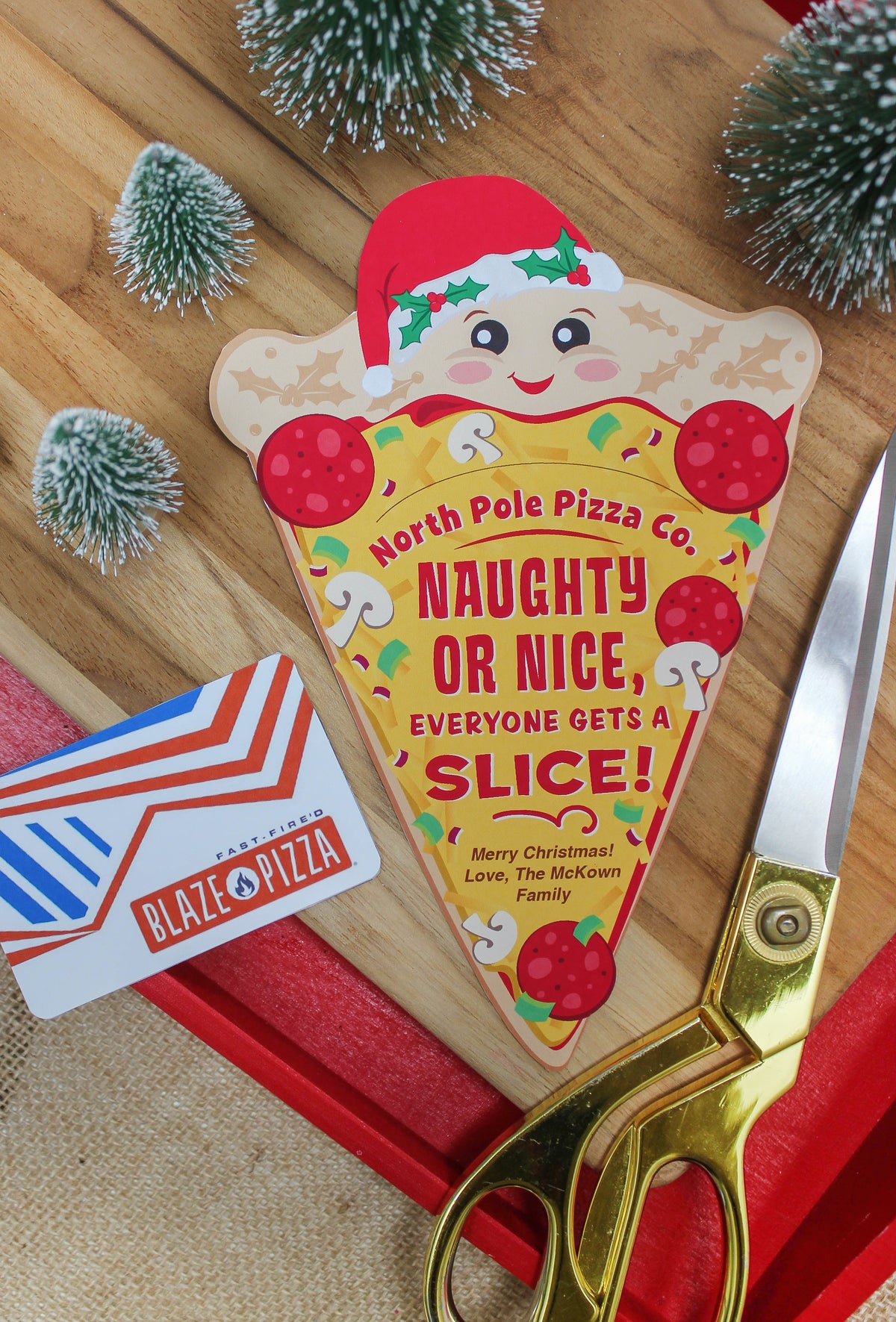 Christmas Pizza Gift Card Holder