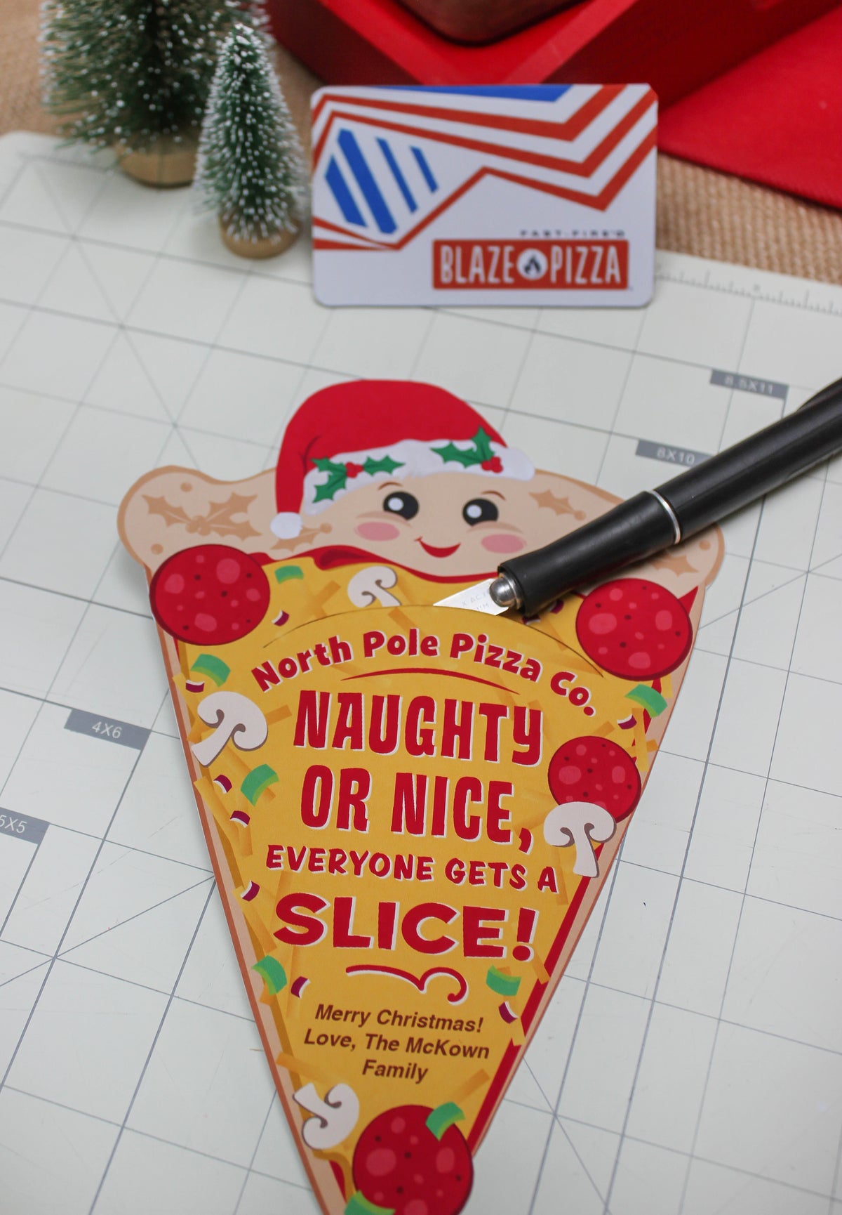 Christmas Pizza Gift Card Holder