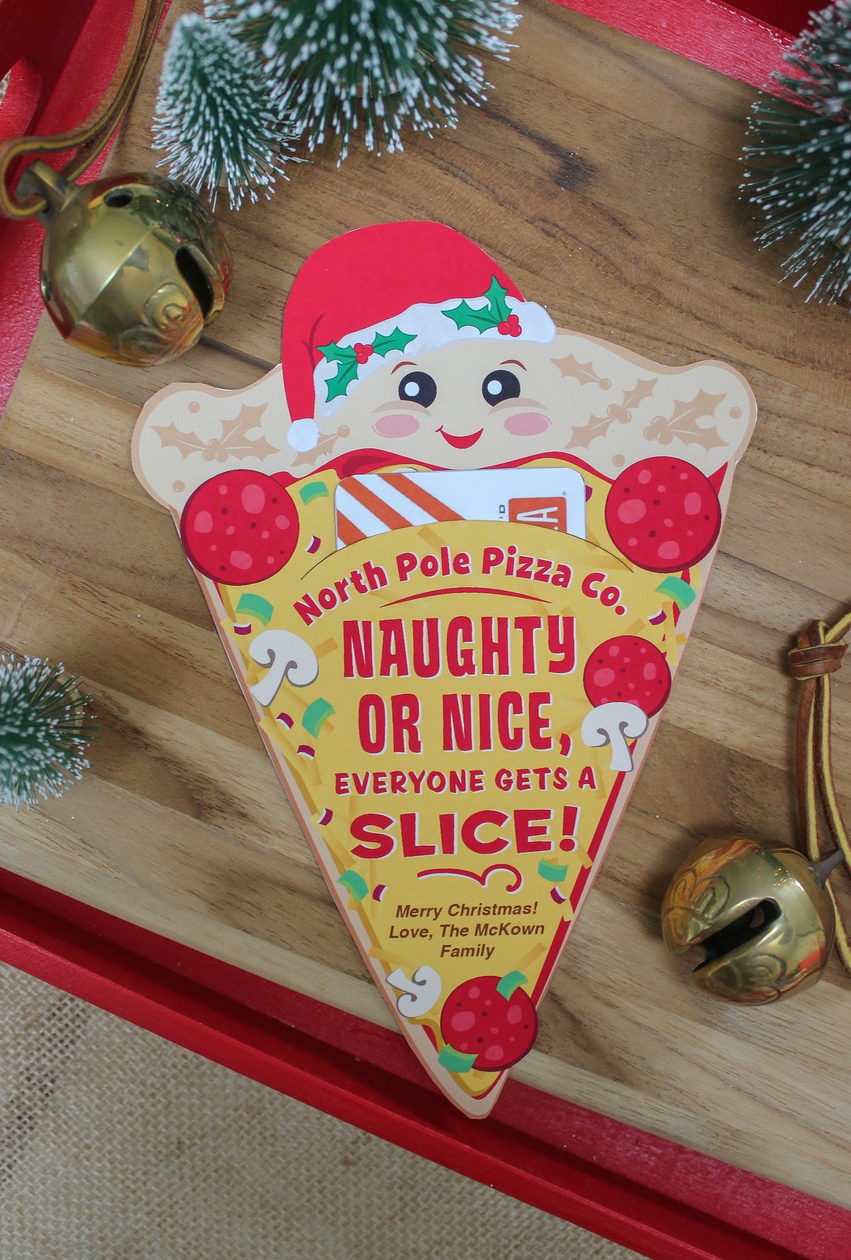 Christmas Pizza Gift Card Holder