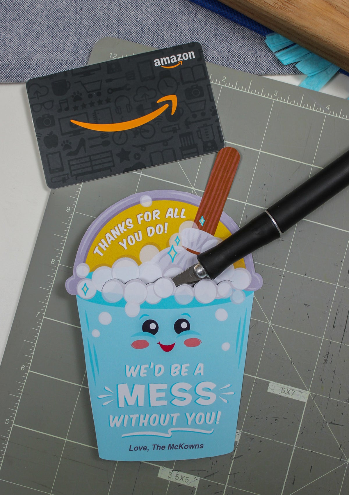 Bucket and Mop Gift Card Holder