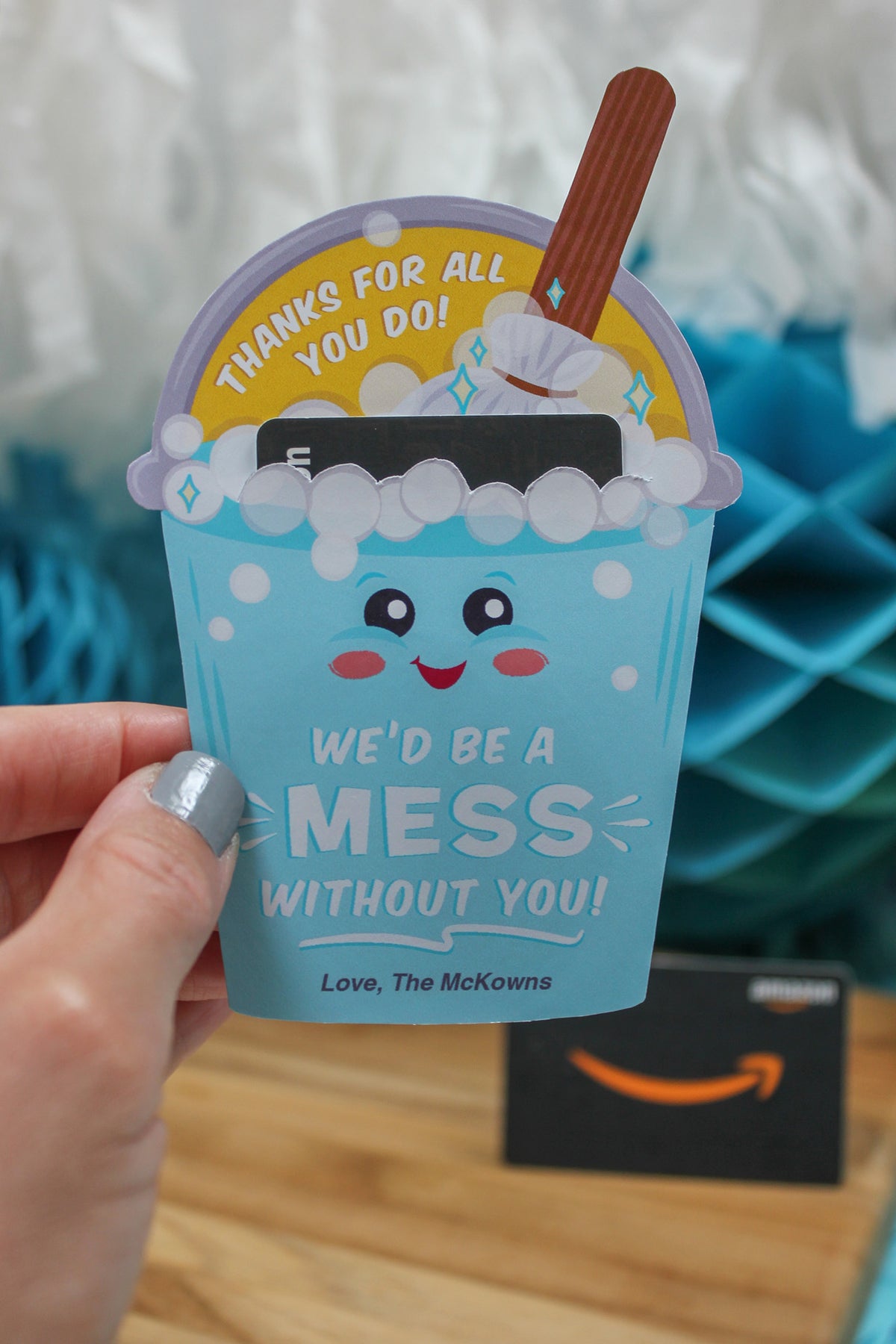 Bucket and Mop Gift Card Holder