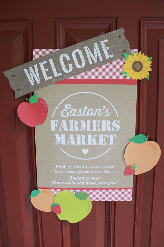 Farmers Market Party Welcome Sign