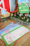 Farm Party Animal Adoption Sign and Certificate