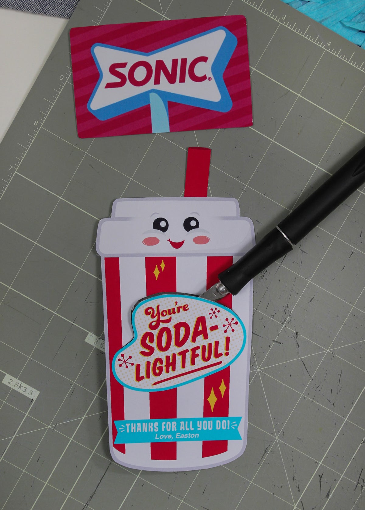 Soda Thank You Gift Card Holder