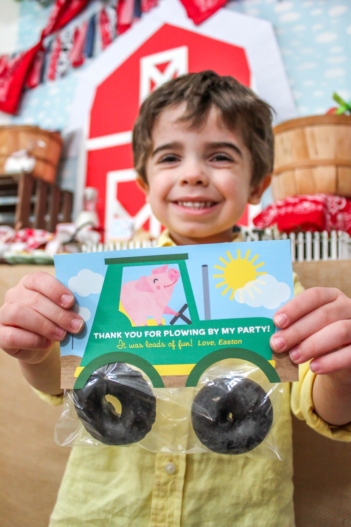 Donut Tractor Farm Party Favor