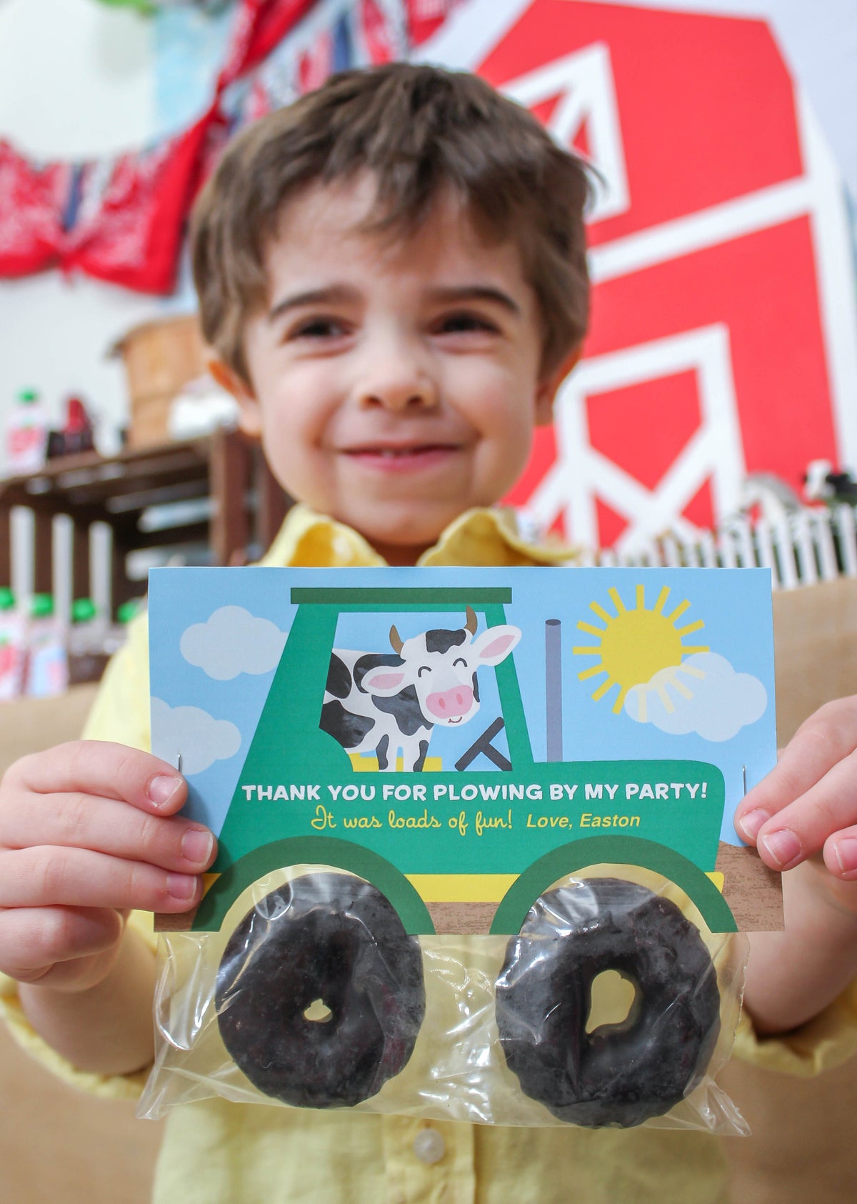 Donut Tractor Farm Party Favor