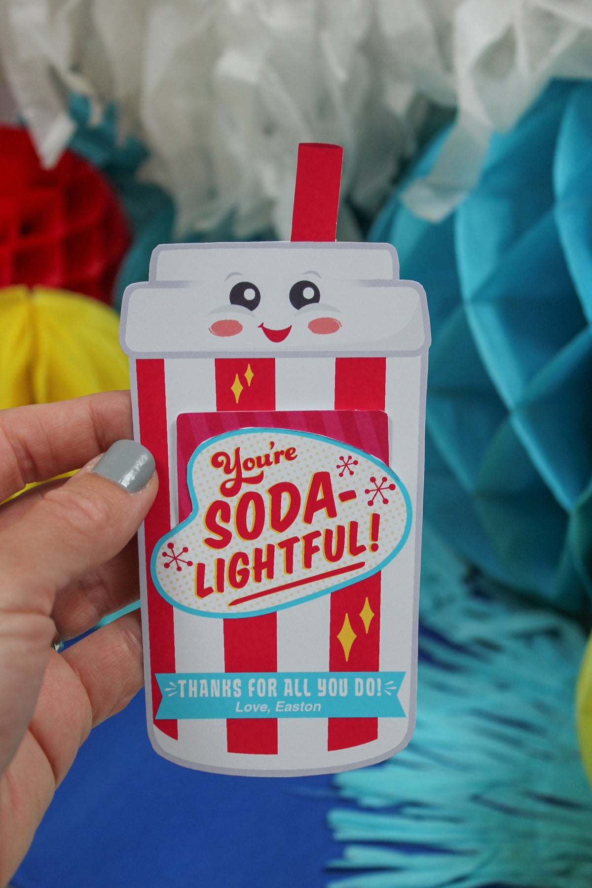 Soda Thank You Gift Card Holder