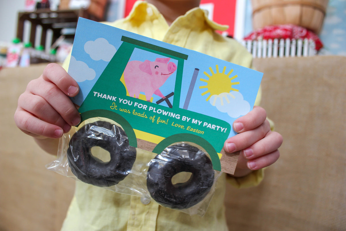 Donut Tractor Farm Party Favor