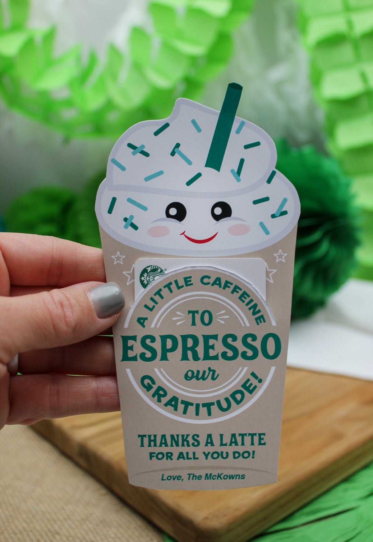 Coffee Thank You Gift Card Holder