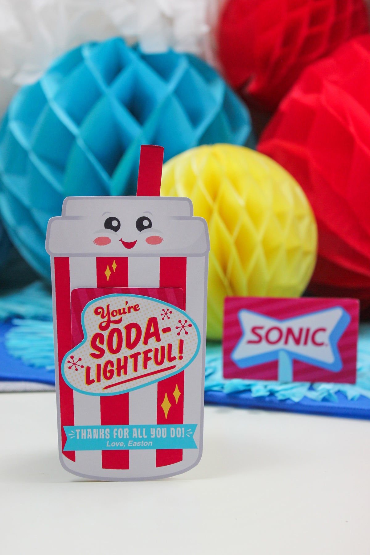 Soda Thank You Gift Card Holder