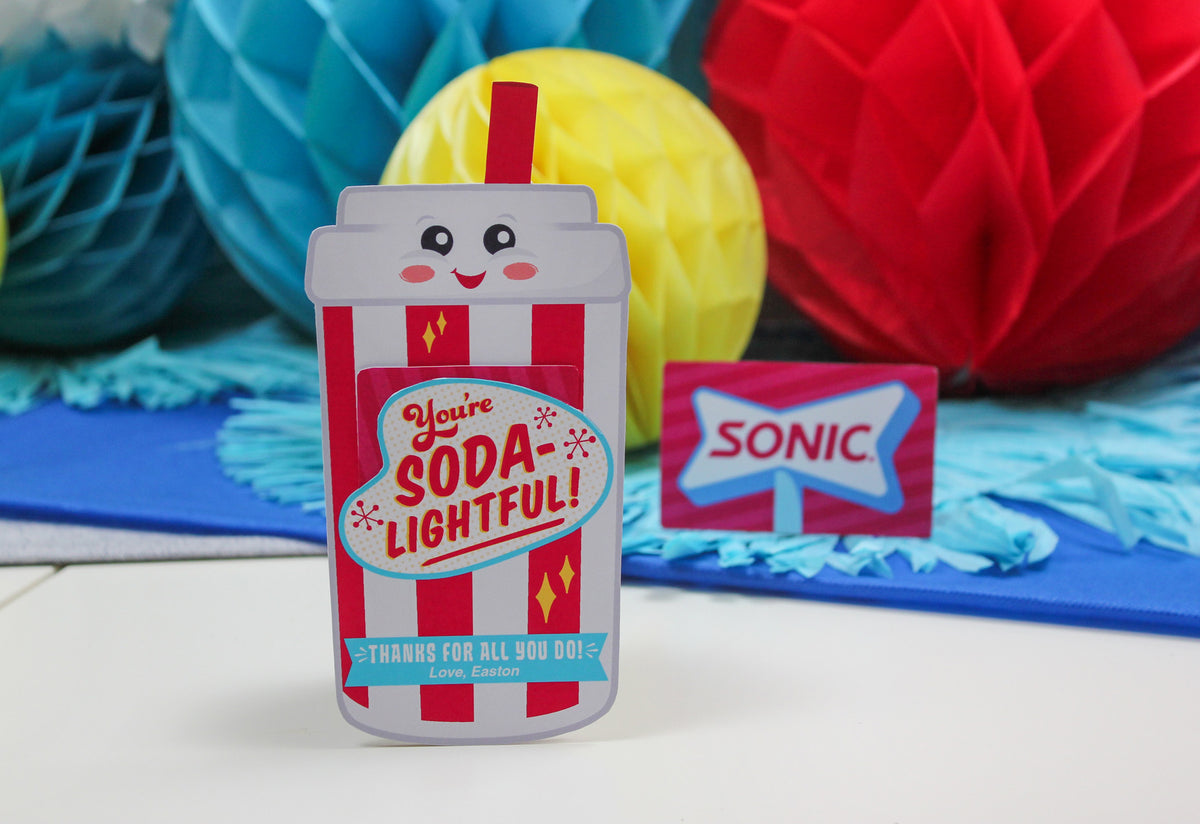 Soda Thank You Gift Card Holder