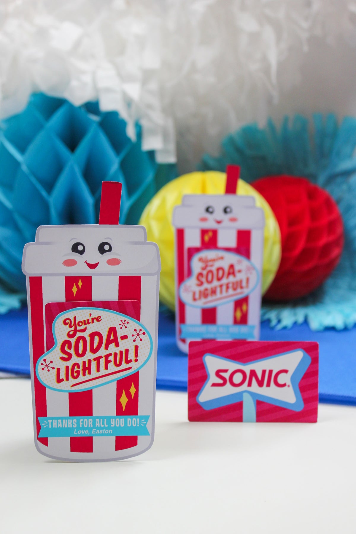 Soda Thank You Gift Card Holder
