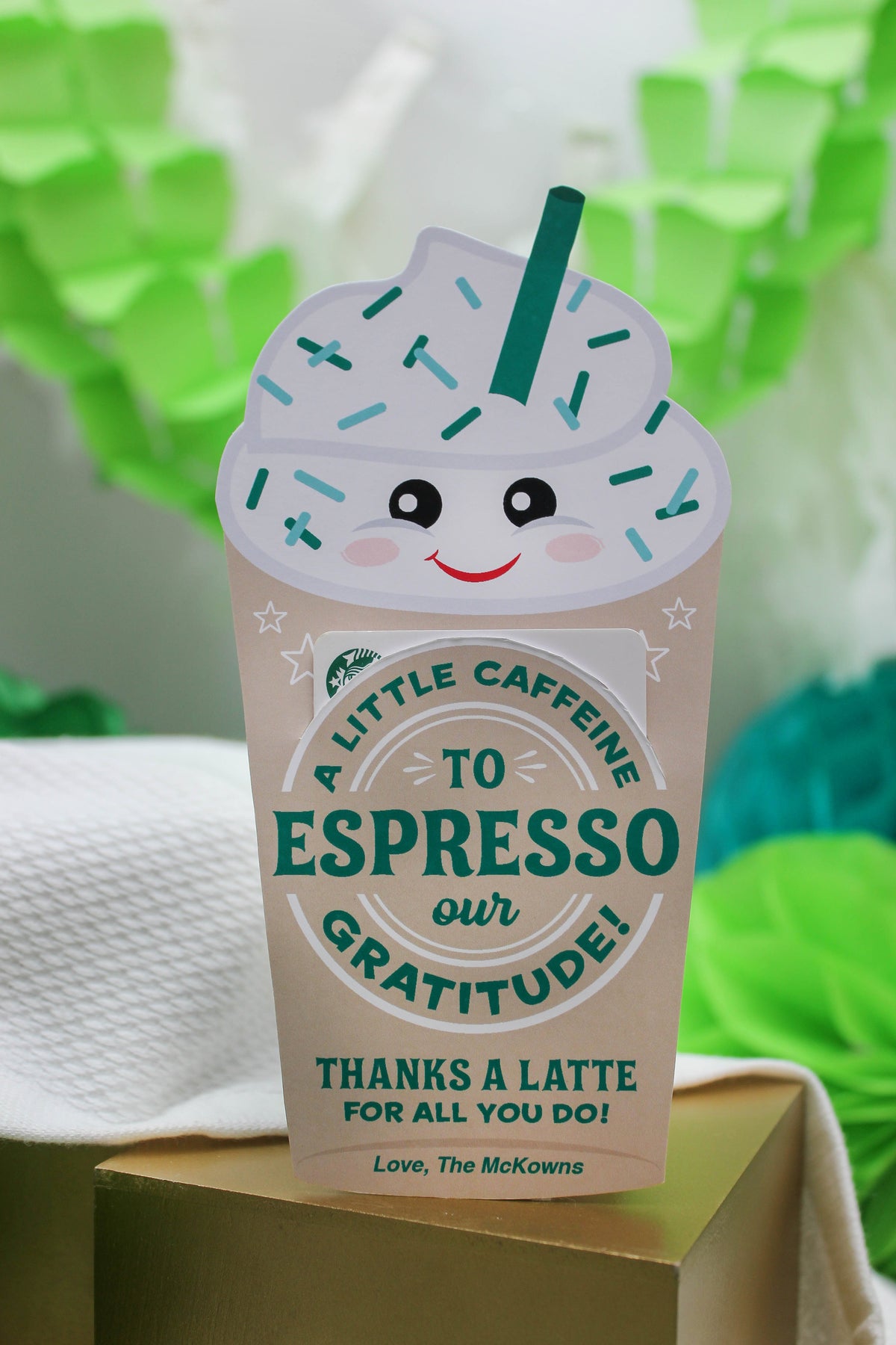 Coffee Thank You Gift Card Holder