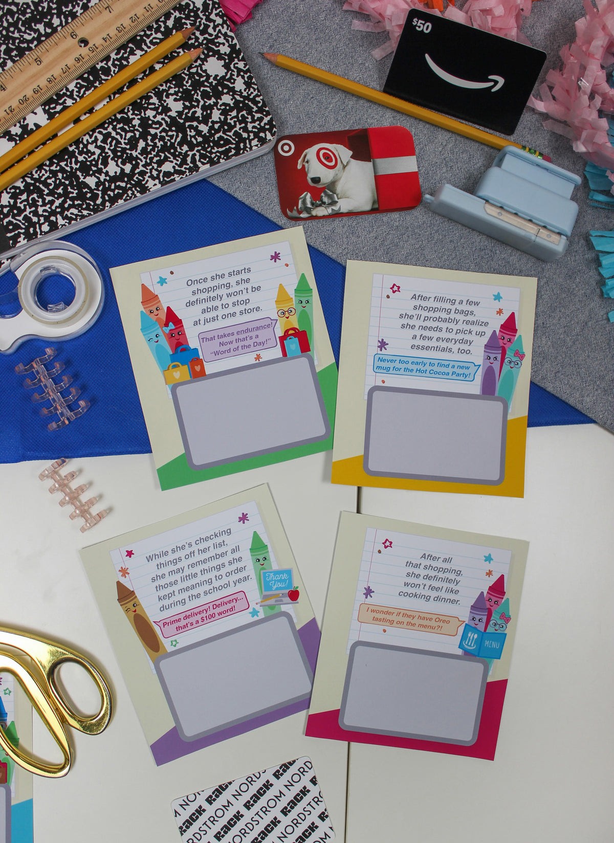 End of the Year Teacher Gift Card Book