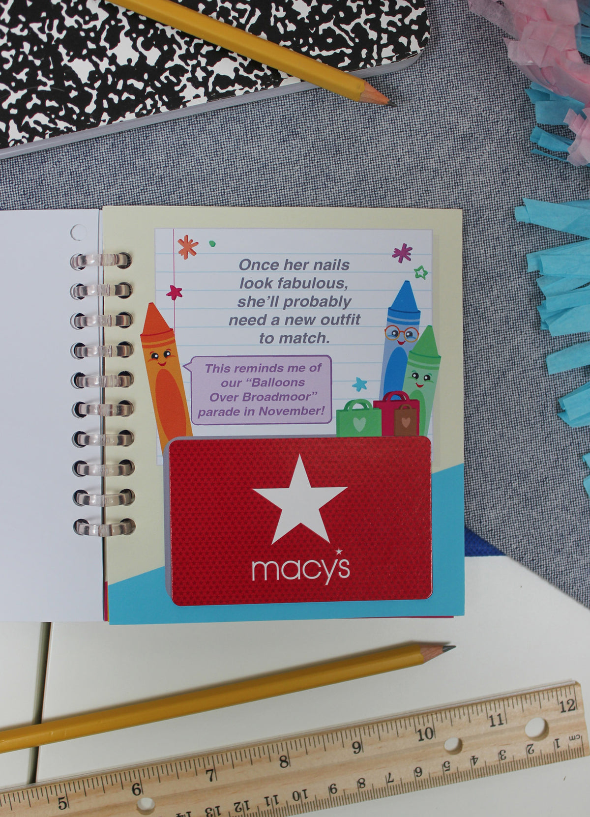 End of the Year Teacher Gift Card Book