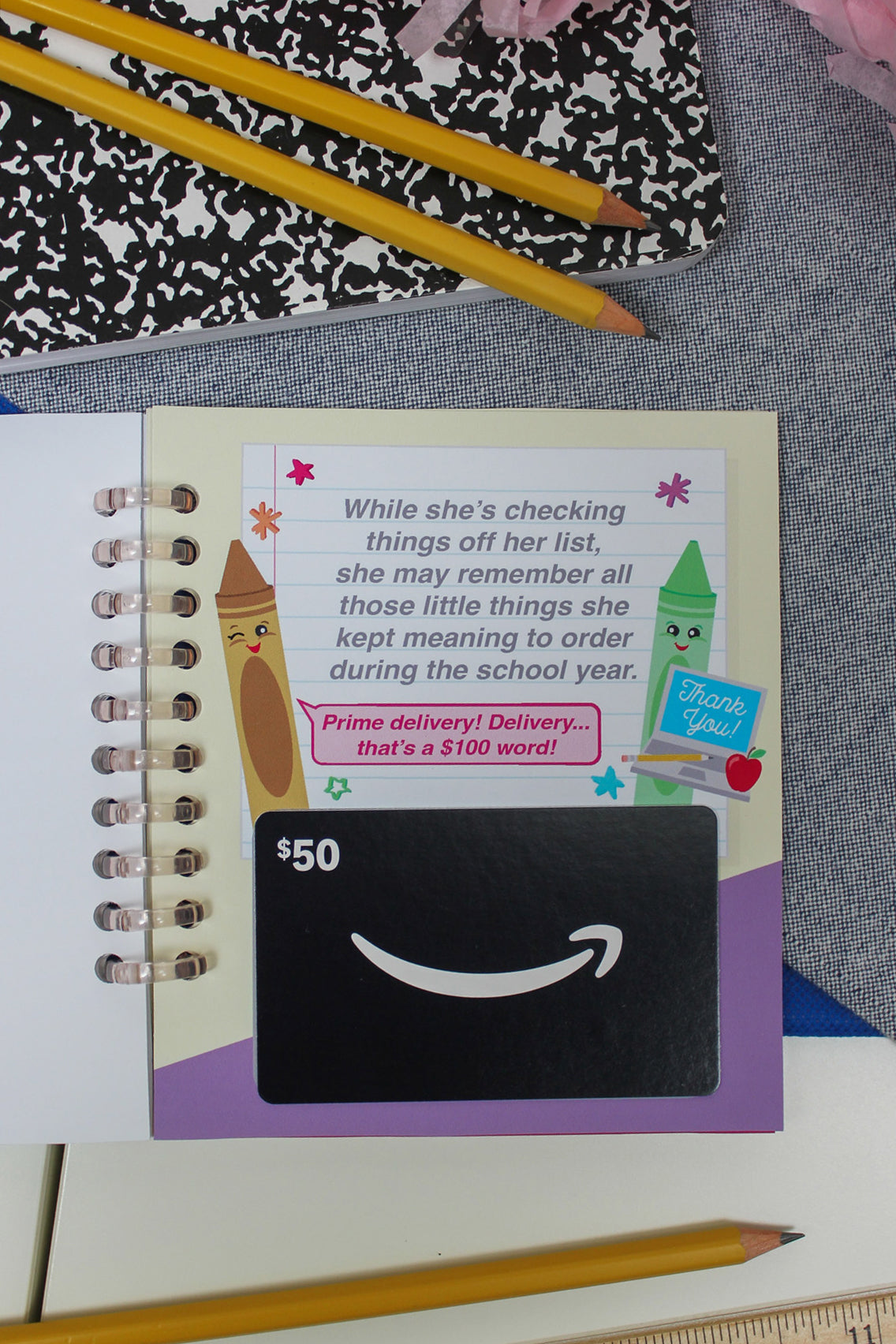 End of the Year Teacher Gift Card Book
