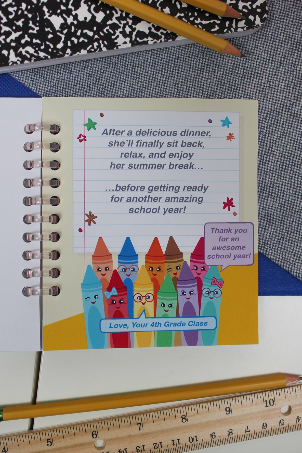 End of the Year Teacher Gift Card Book