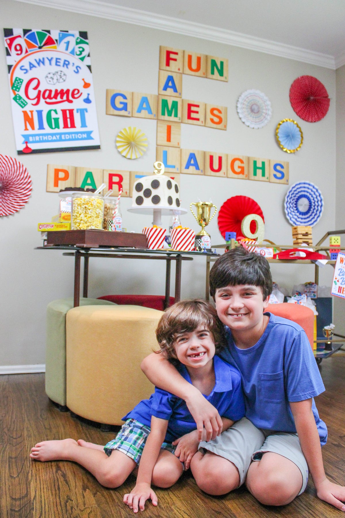 Game Night Party Letter Tile Backdrop