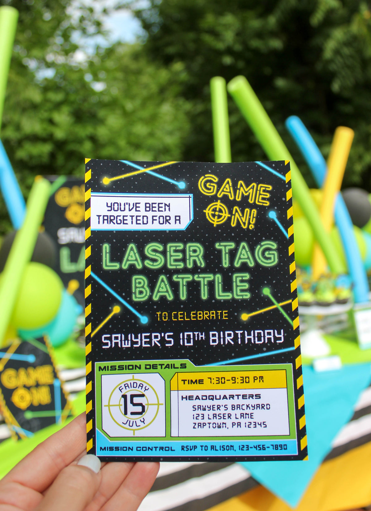 Laser Tag Party Invitation