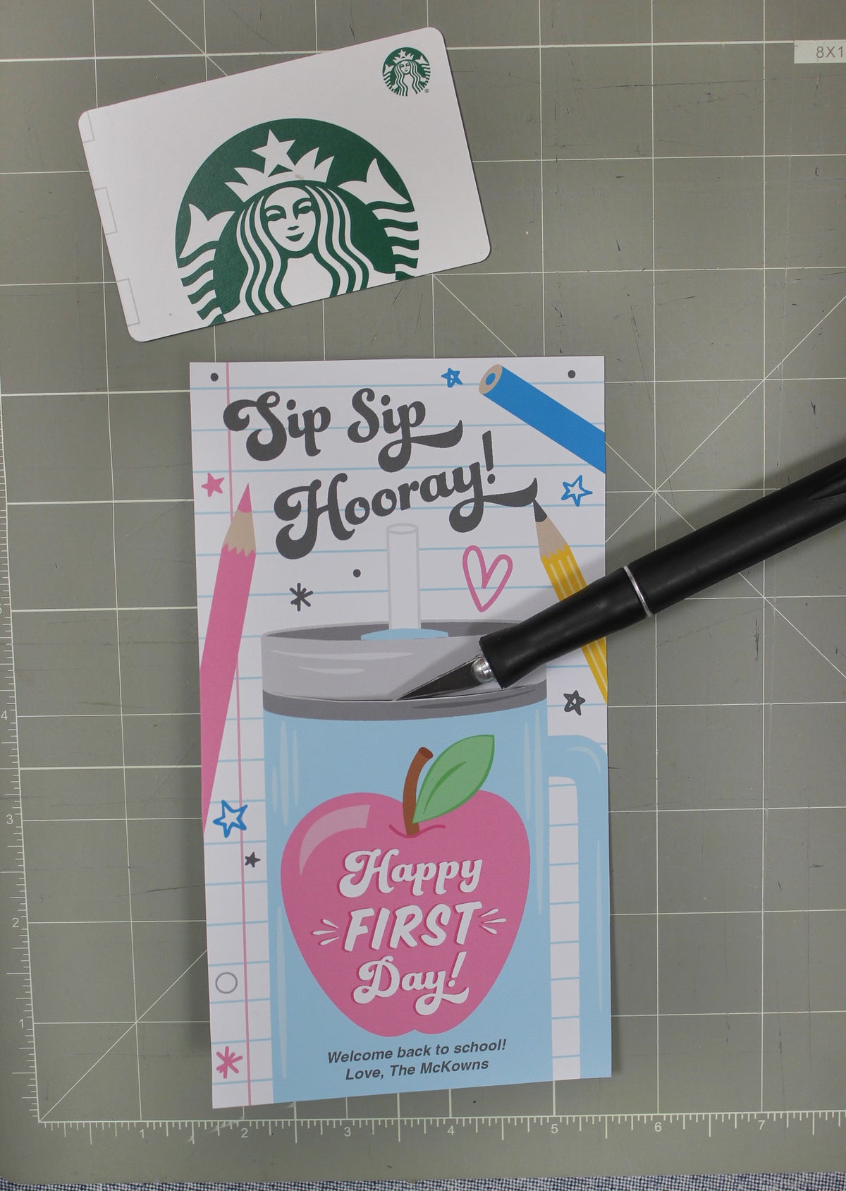 Back to School Tumbler Gift Card Holder