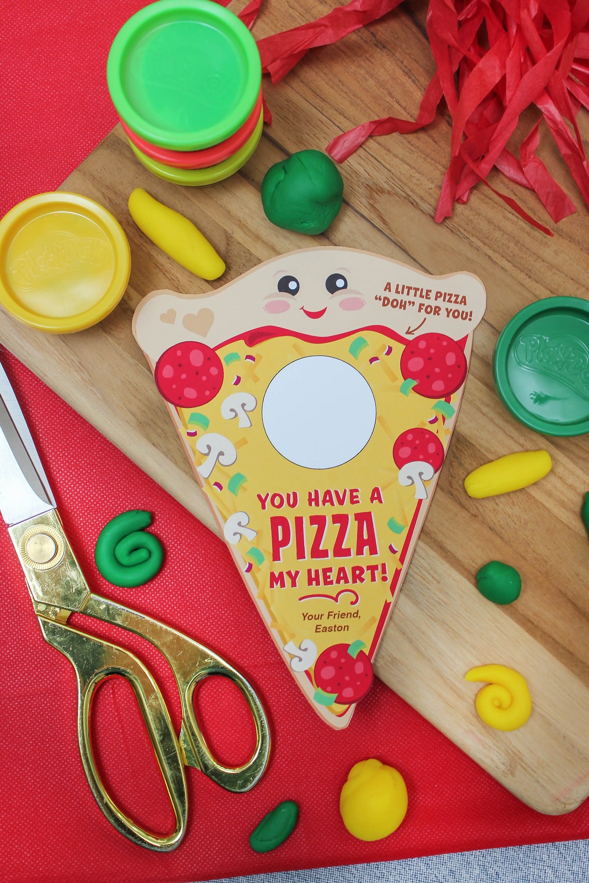 Pizza PlayDoh Kids Valentine