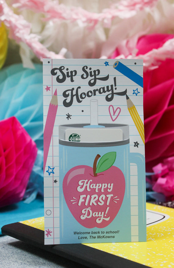 Back to School Tumbler Gift Card Holder
