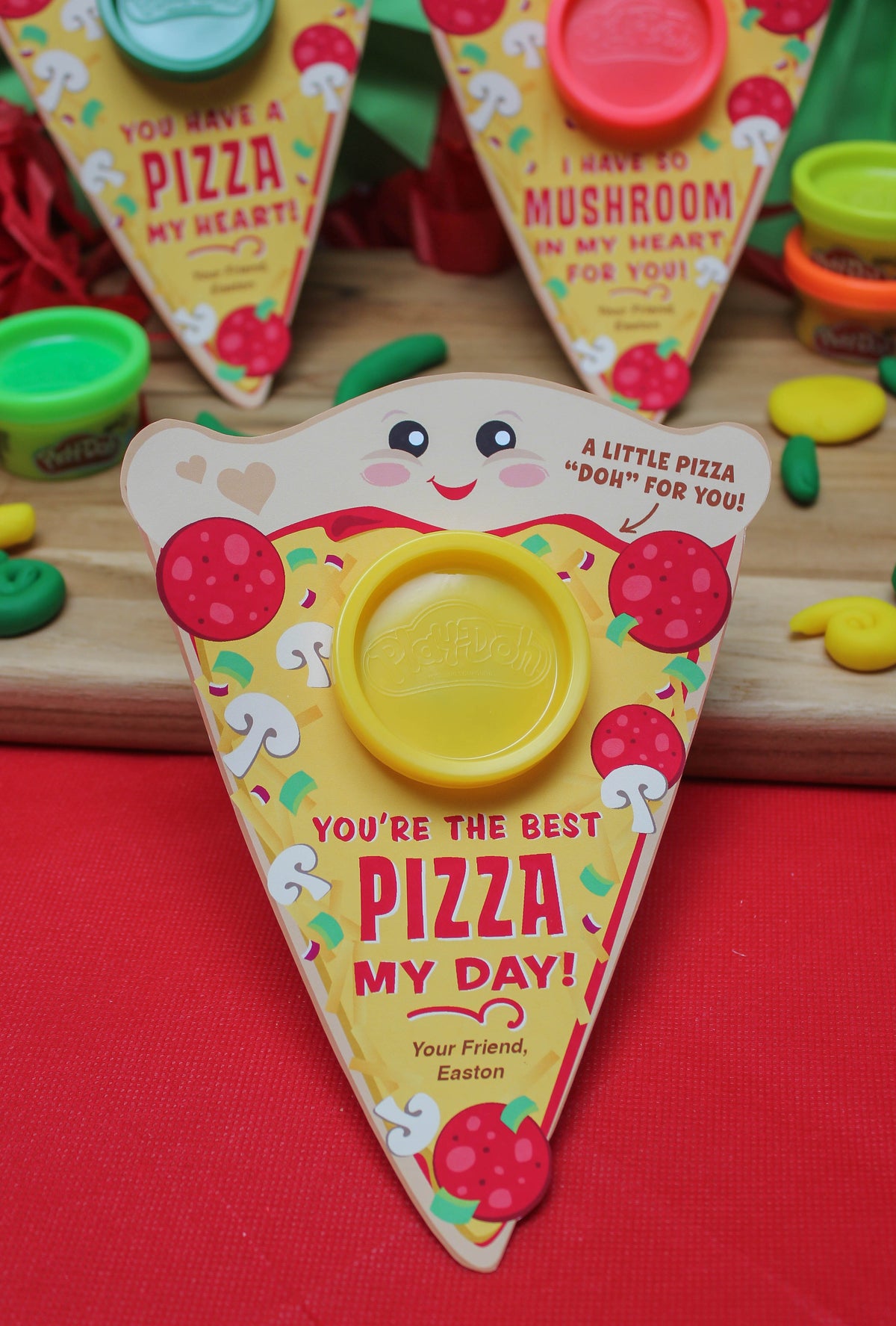 Pizza PlayDoh Kids Valentine