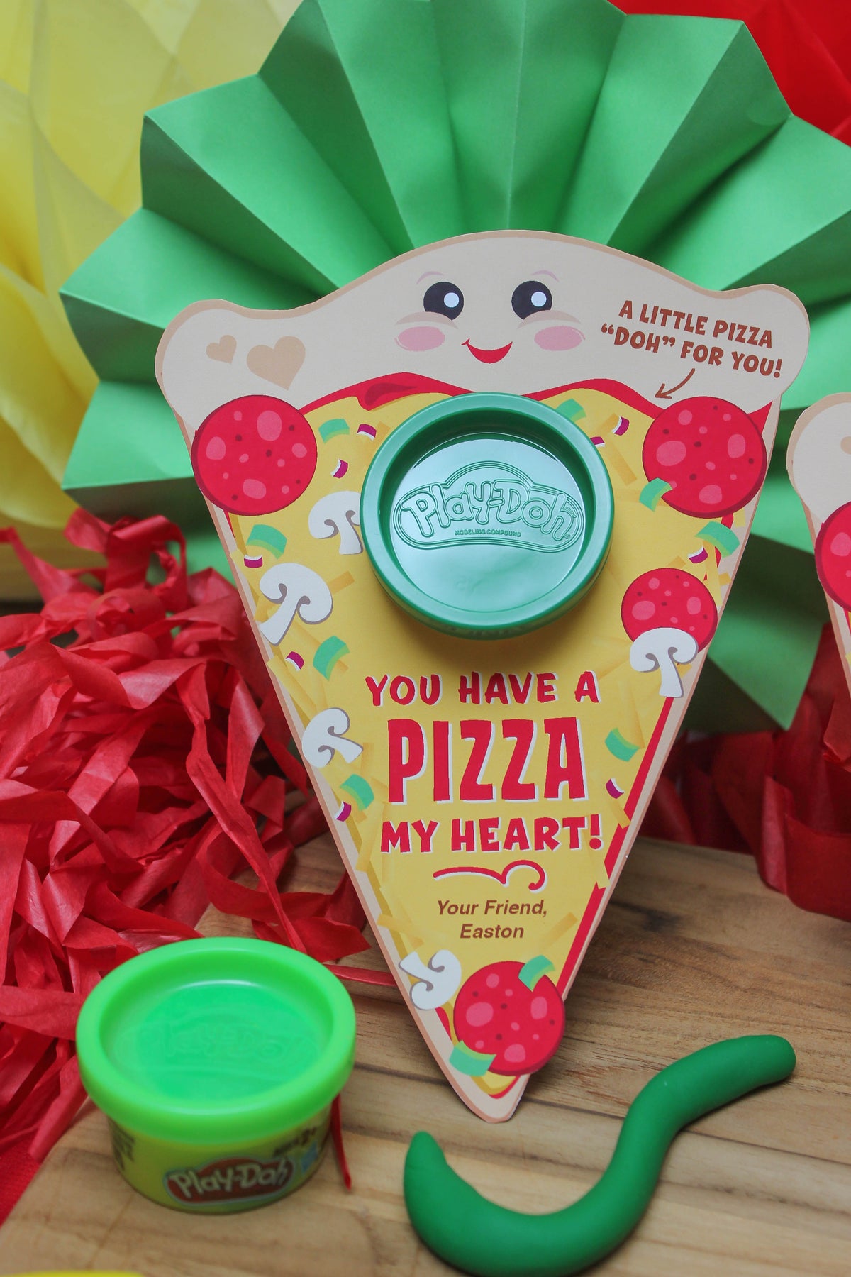 Pizza PlayDoh Kids Valentine