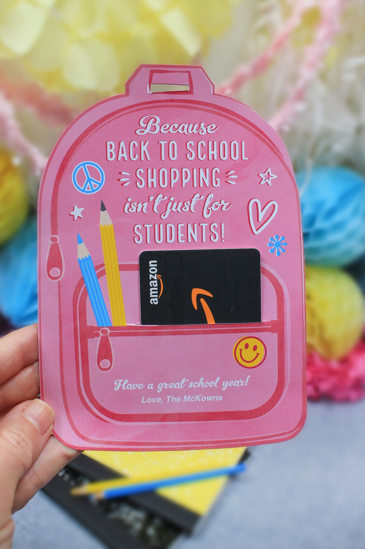 Back to School Backpack Gift Card Holder