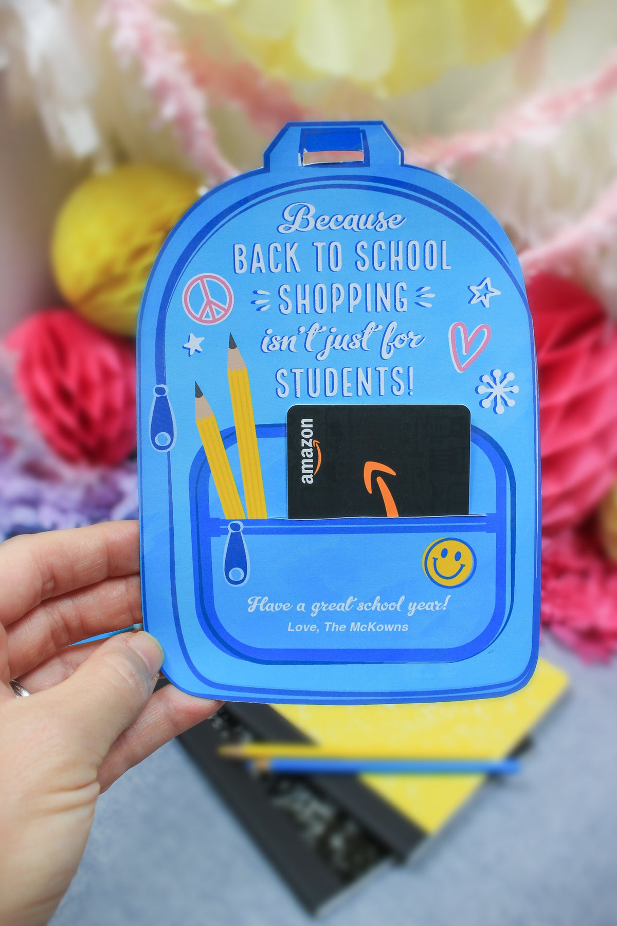Back to School Backpack Gift Card Holder