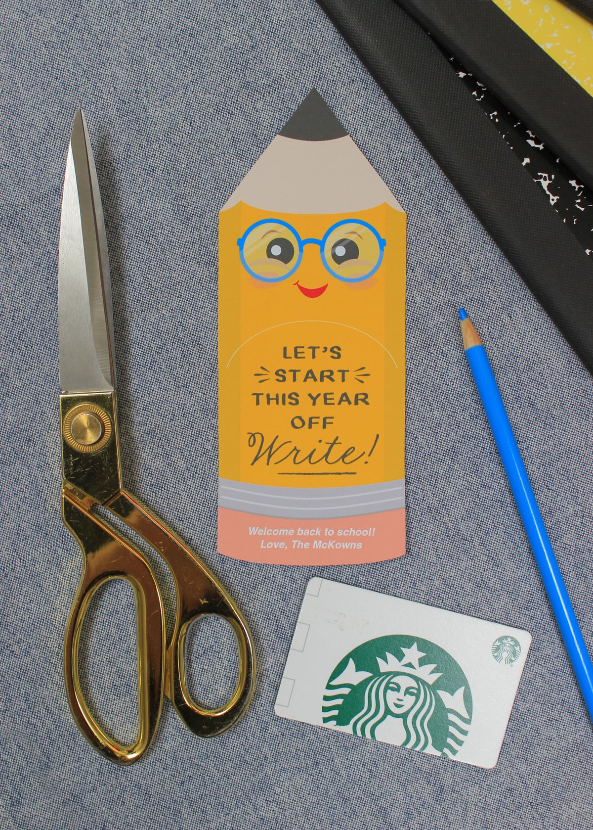 Back to School Pencil Gift Card Holder