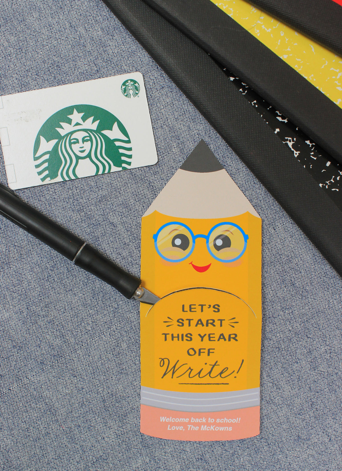 Back to School Pencil Gift Card Holder