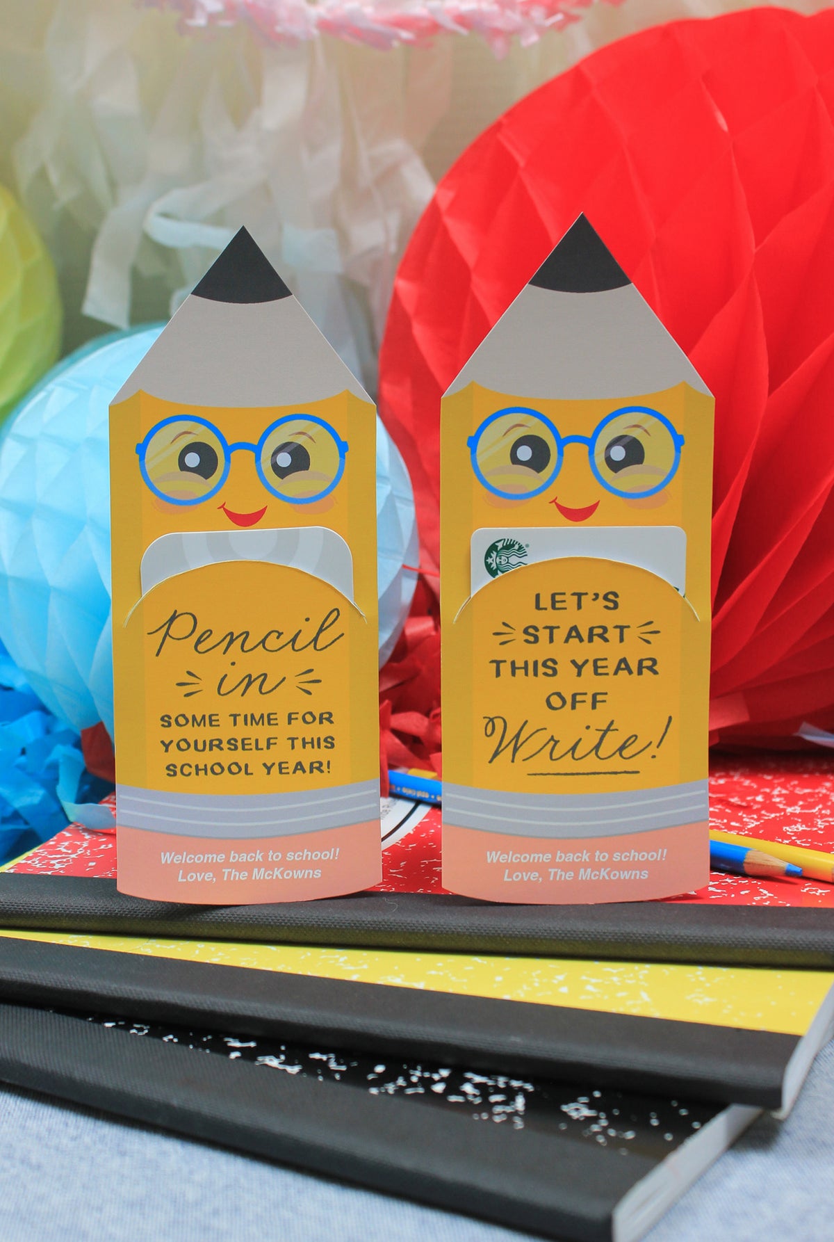 Back to School Pencil Gift Card Holder