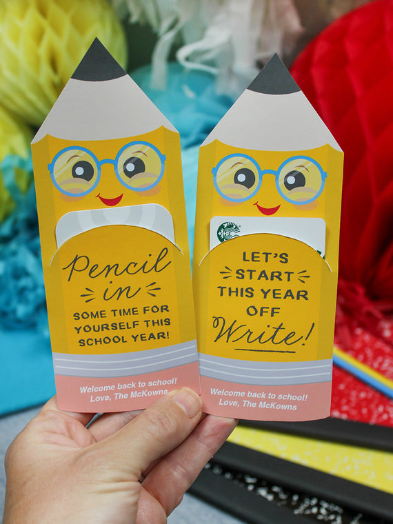Back to School Pencil Gift Card Holder