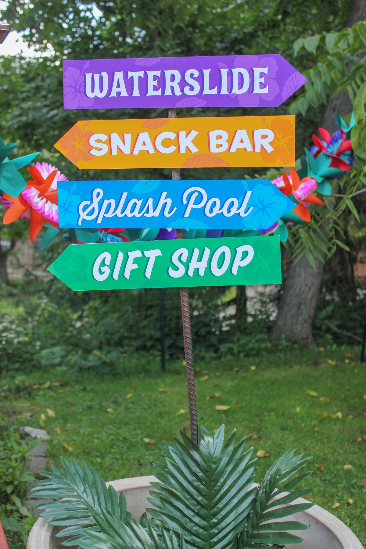 Water Park Party Directional Signs