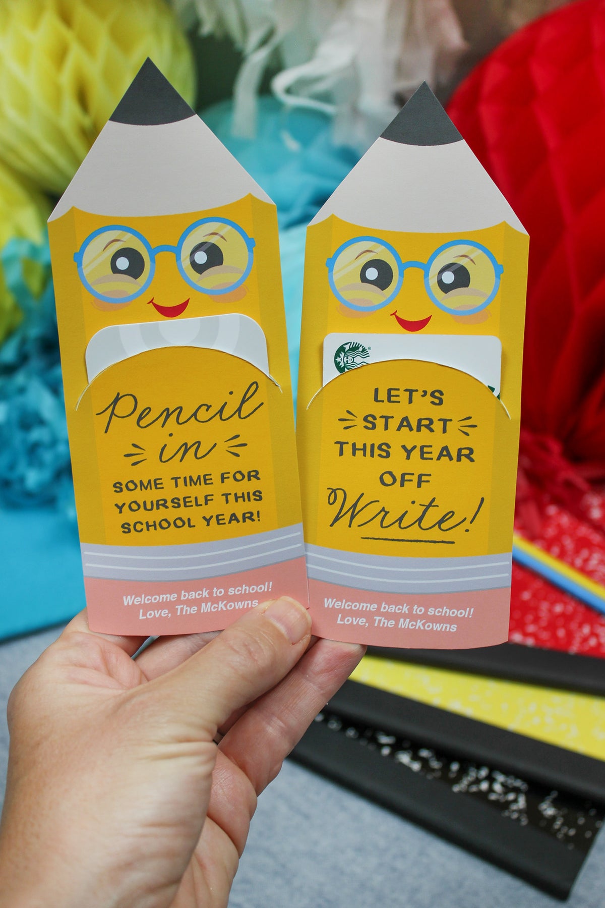 Back to School Pencil Gift Card Holder