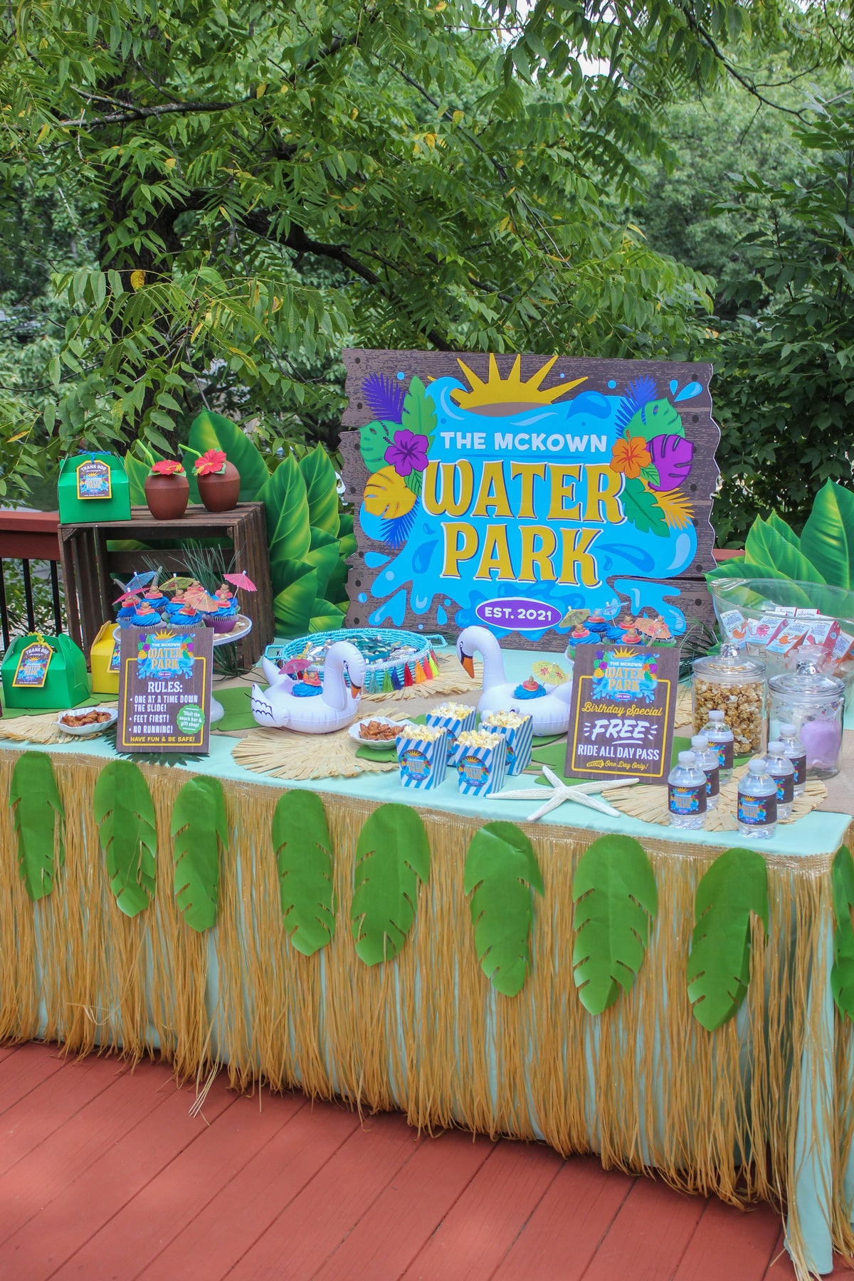 Water Park Party Backdrop Sign