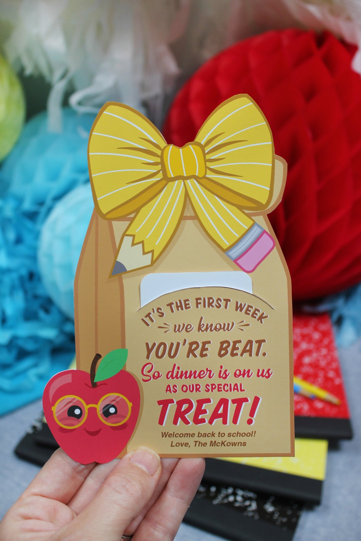 Back to School Dinner Teacher Gift