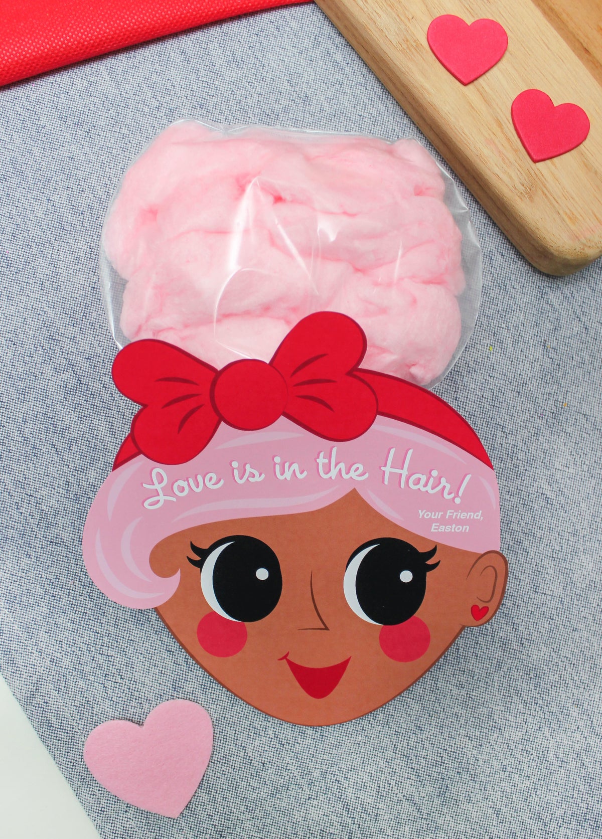 “Love is in the Hair” Cotton Candy Kids Valentine