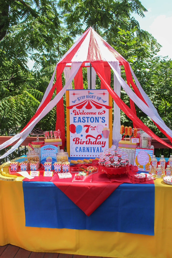 Carnival Birthday Party Welcome Sign