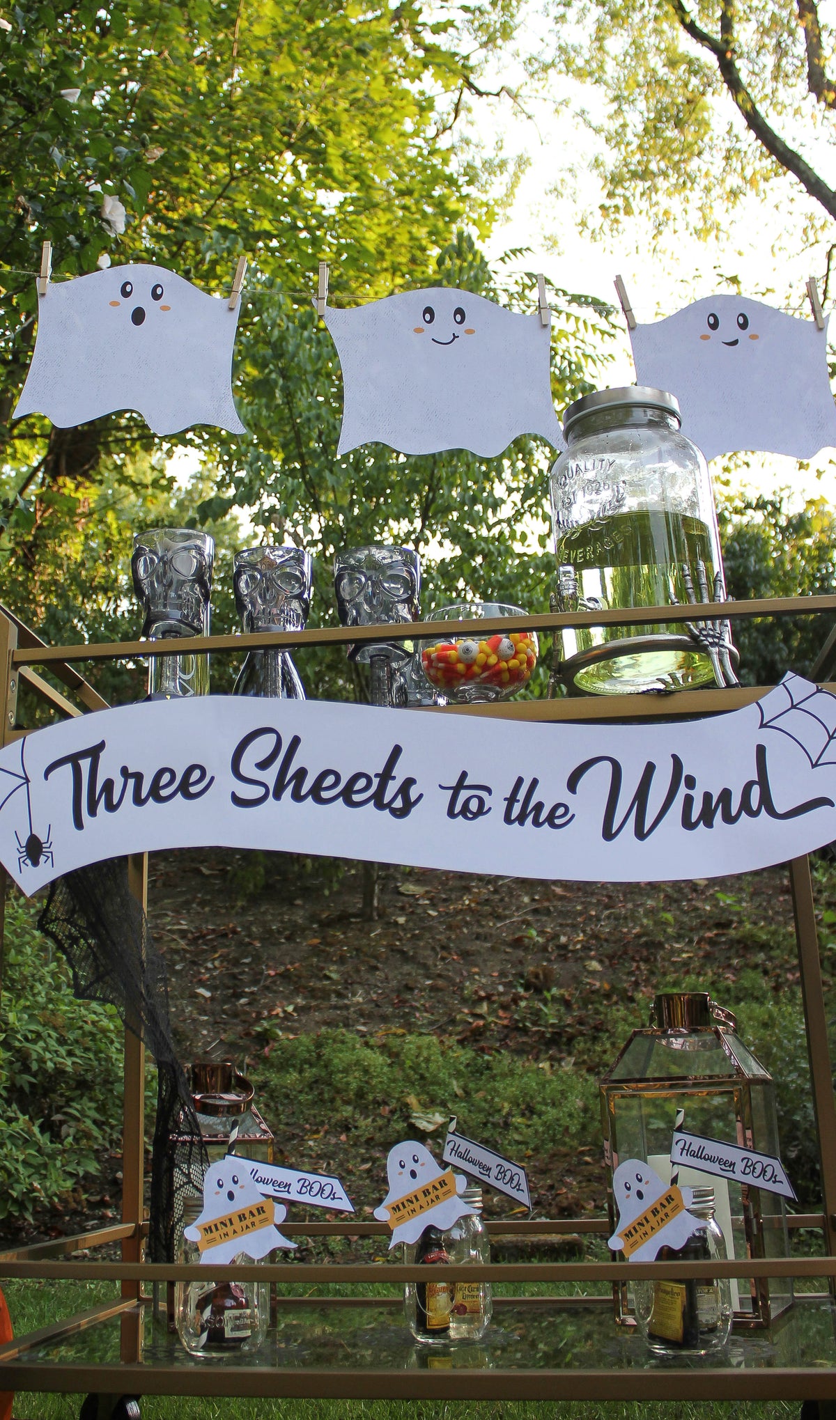 “Three Sheets to the Wind” Halloween Bar Cart Decor Pack