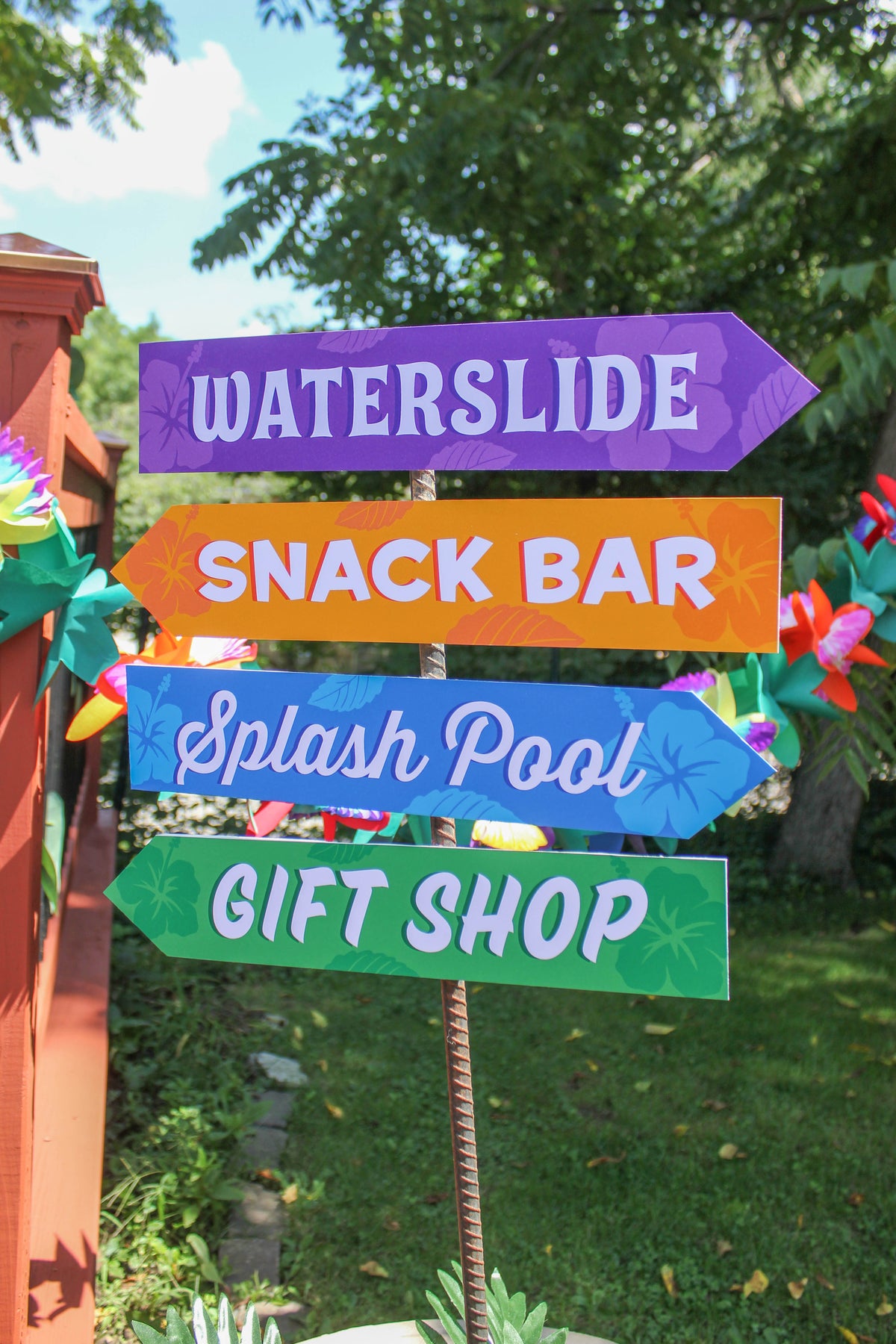 Fun Water Signs Water Park Party Directional Signs – Just Add Confetti