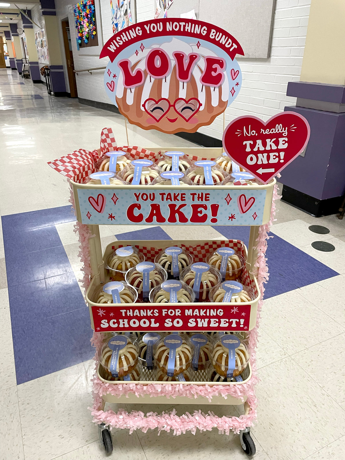 Teacher Appreciation Valentine's Day Treat Cart